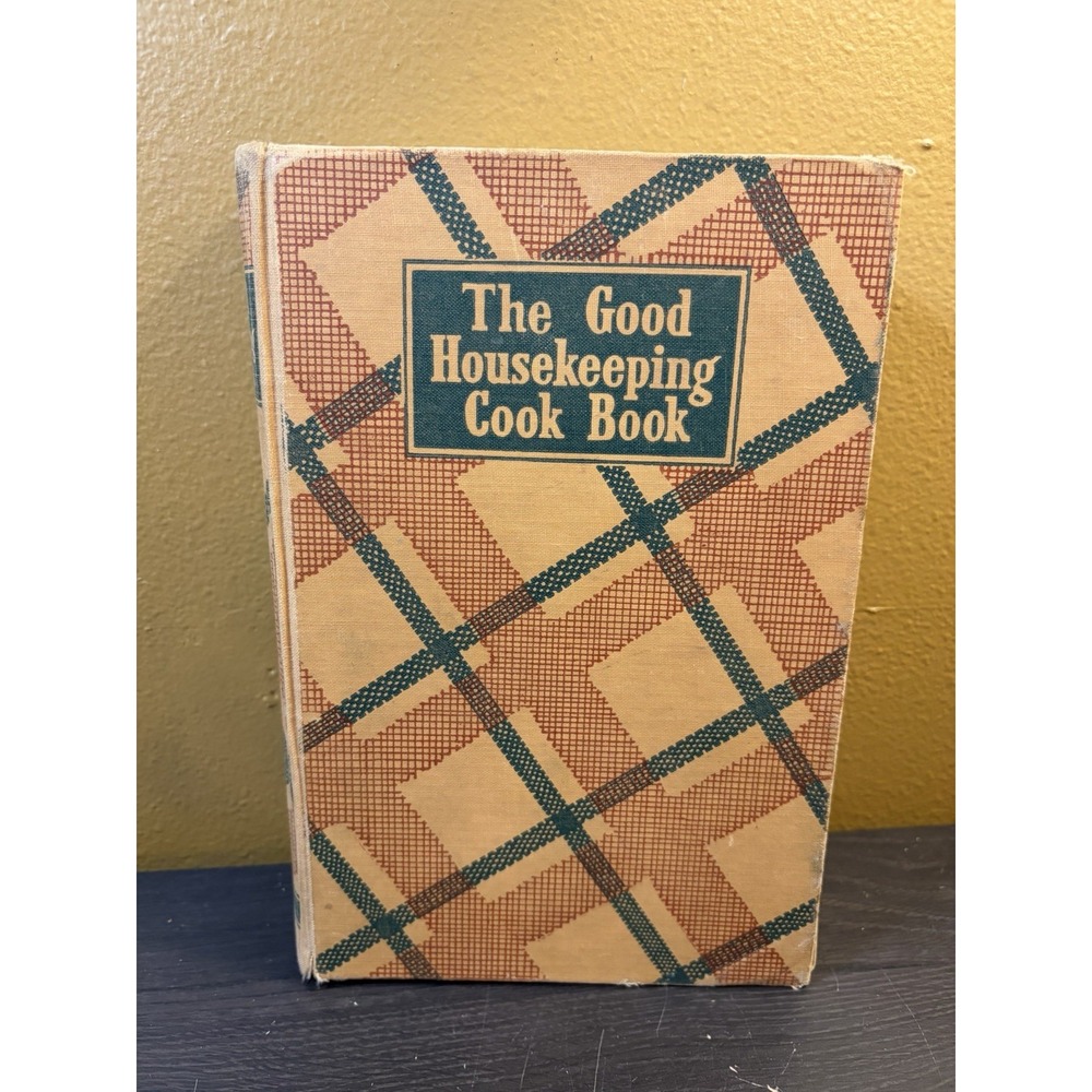 Vintage 1944 The Good Housekeeping Cook Book Hardcover Plaid With Ephemera 60s